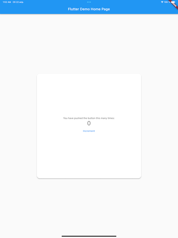 The same app on an iPad Pro 12.9-inch, where largeBuilder puts the content in a wider card