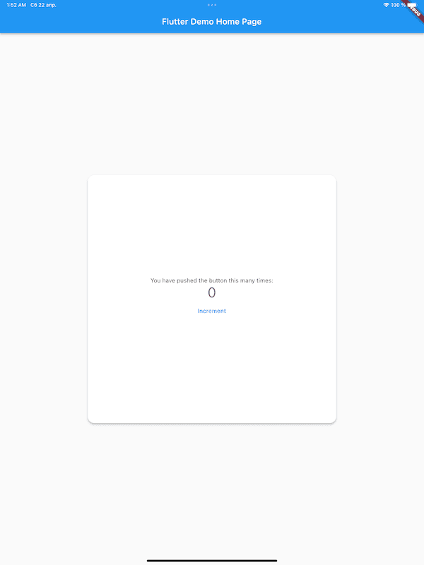 The same app on an iPad Pro 12.9-inch, where largeBuilder puts the content in a wider card