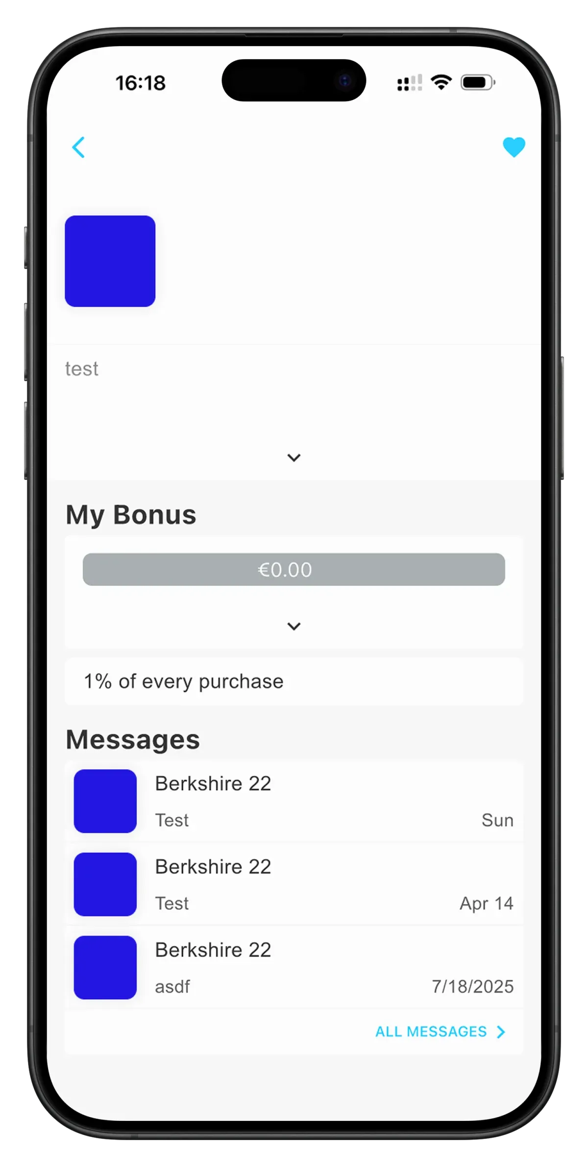 Shop details with per-purchase cashback rate